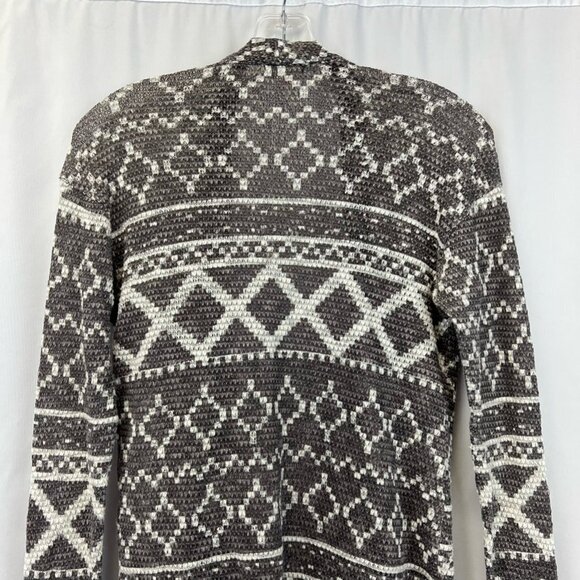 Xhilaration Womens Cardigan Sweater Gray White Aztec Long Sleeve Open Front XS - Picture 7 of 11